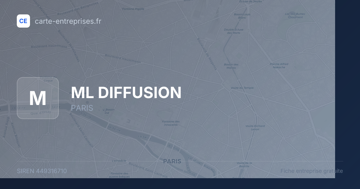 ML DIFFUSION — 449316710 — fiche entreprise