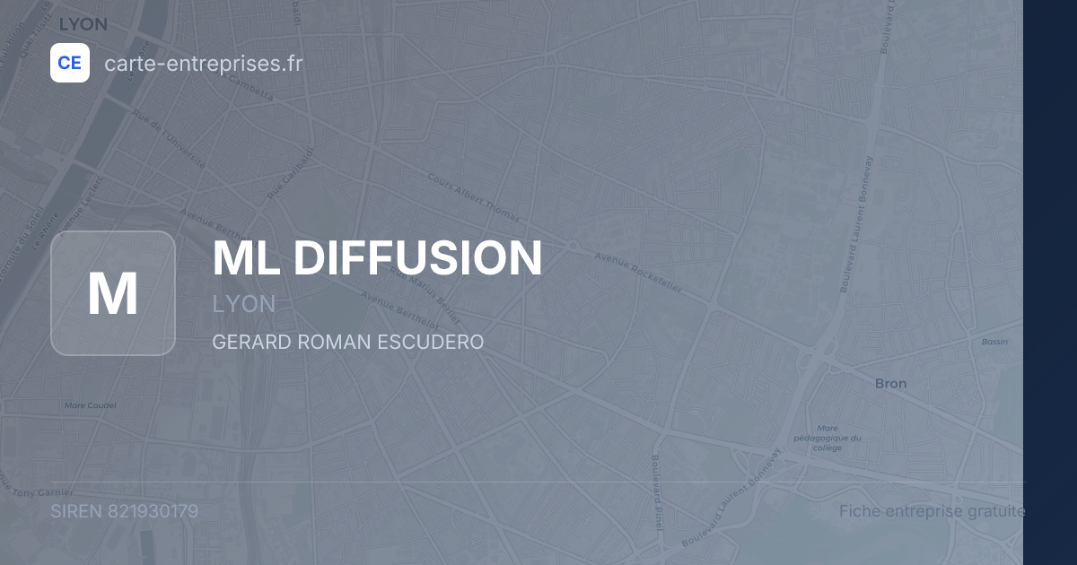 ML DIFFUSION — 821930179 — fiche entreprise