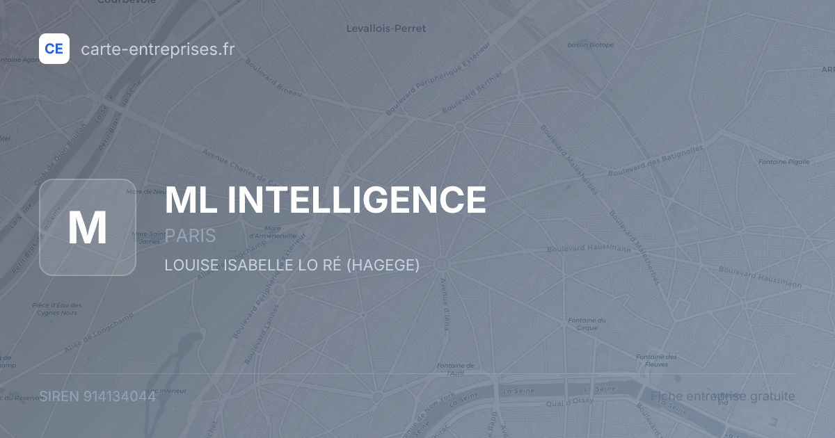 ML INTELLIGENCE — 914134044 — fiche entreprise