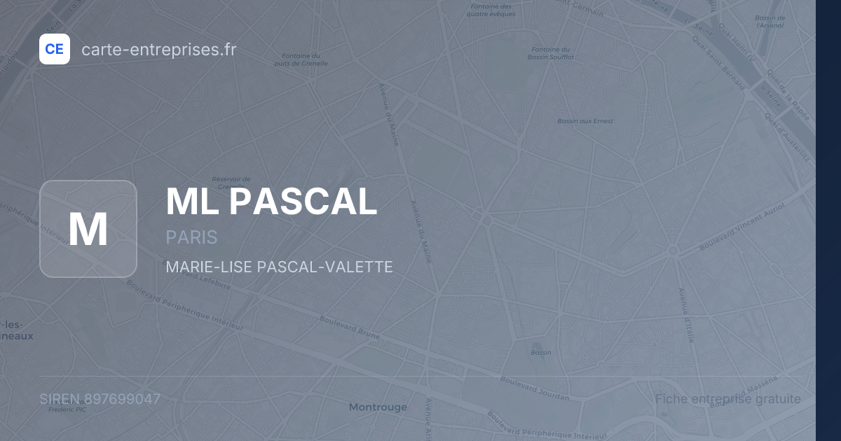 ML PASCAL — 897699047 — fiche entreprise