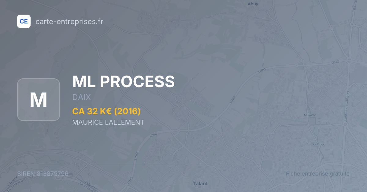 ML PROCESS — 813875796 — fiche entreprise
