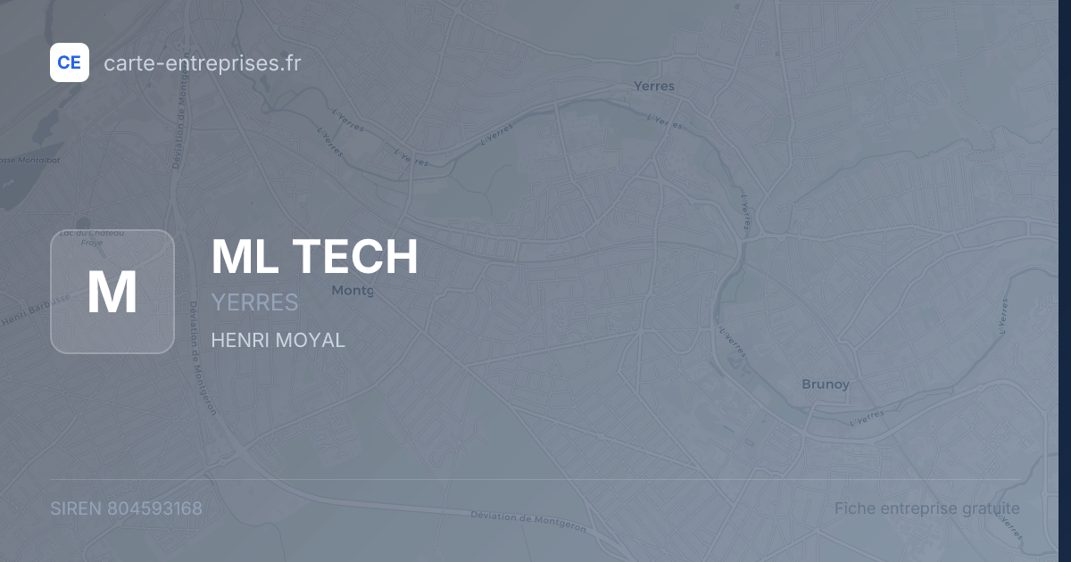 ML TECH — 804593168 — fiche entreprise