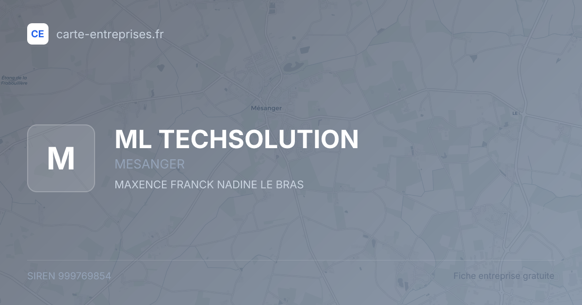 ML TECHSOLUTION — 999769854 — fiche entreprise