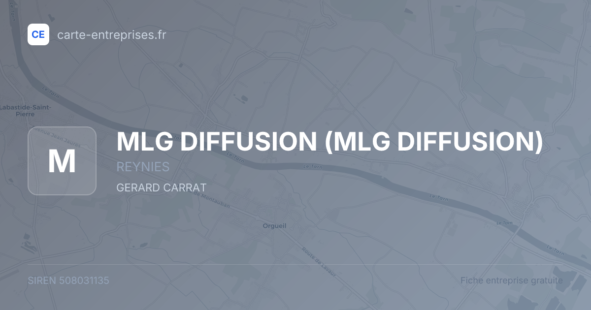 MLG DIFFUSION — 508031135 — fiche entreprise