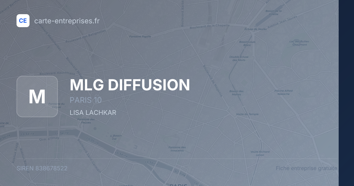 MLG DIFFUSION — 838678522 — fiche entreprise