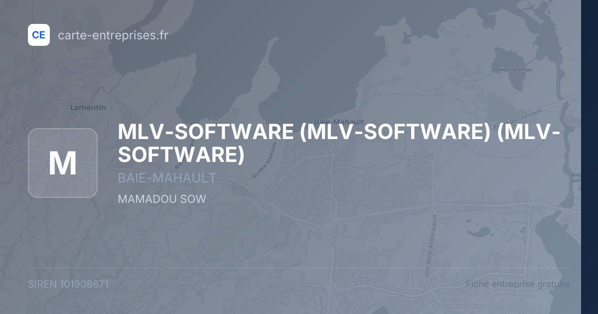 MLV-SOFTWARE (MLV-SOFTWARE) (MLV-SOFTWARE) — 101908671 — fiche entreprise