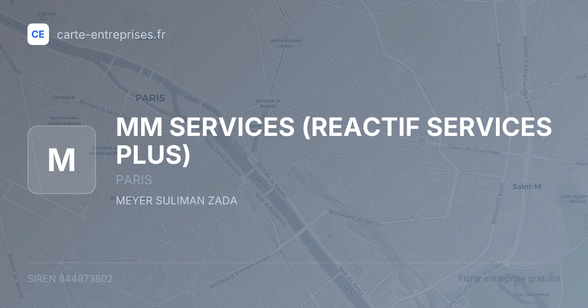 MM SERVICES (REACTIF SERVICES PLUS) — 844873802 — fiche entreprise