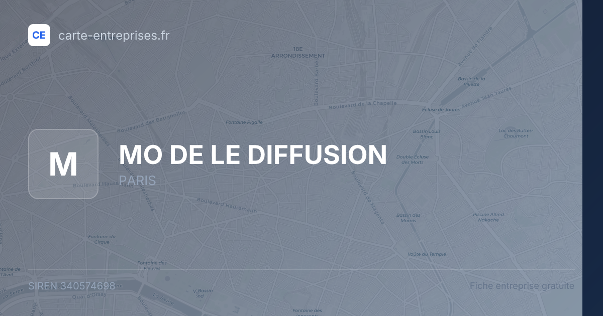 MO DE LE DIFFUSION — 340574698 — fiche entreprise