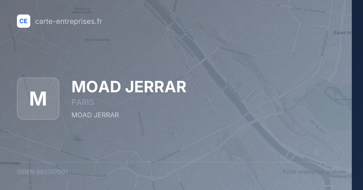 MOAD JERRAR — 893707901 — fiche entreprise