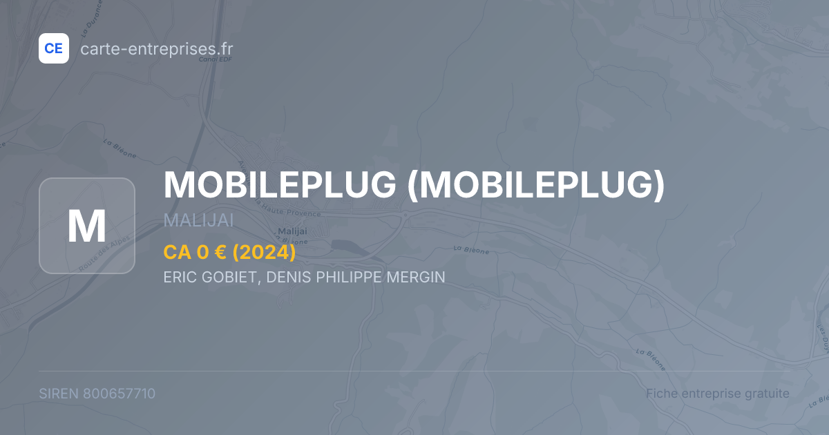 MOBILEPLUG — 800657710 — fiche entreprise