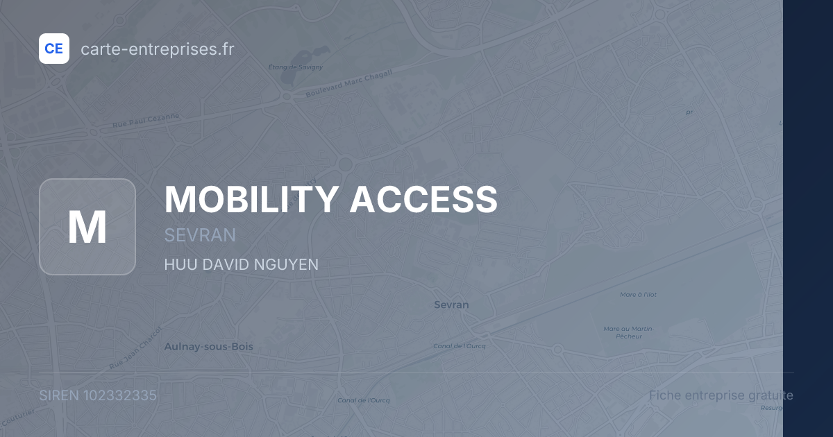 MOBILITY ACCESS — 102332335 — fiche entreprise