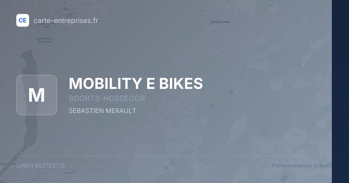 MOBILITY E BIKES — 852762178 — fiche entreprise