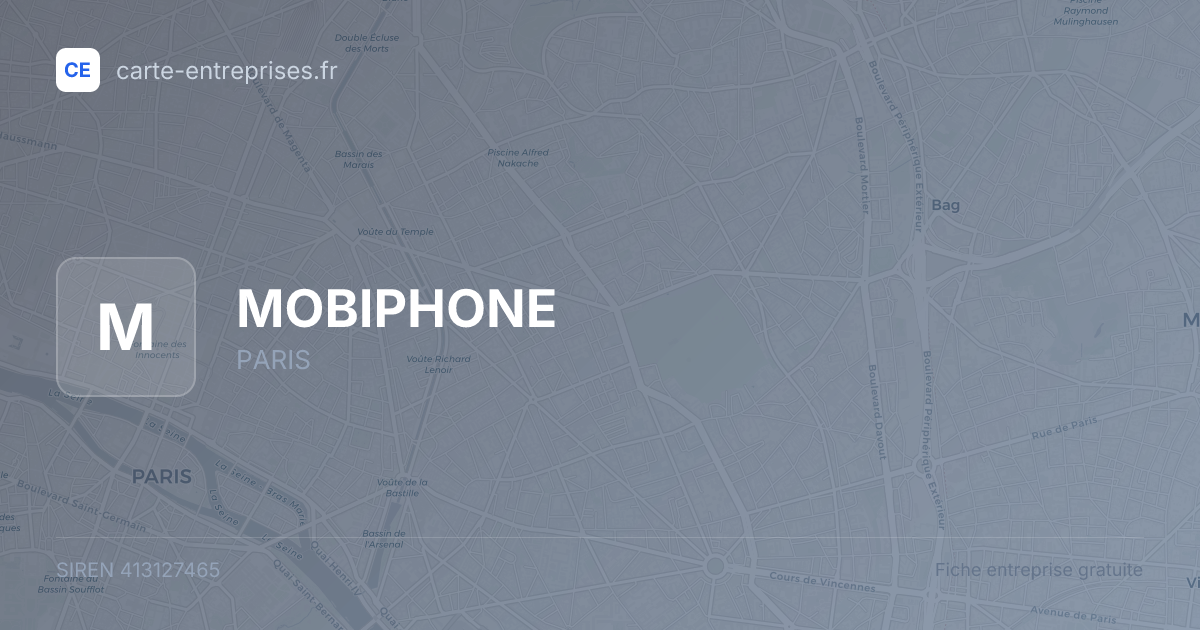 MOBIPHONE — 413127465 — fiche entreprise