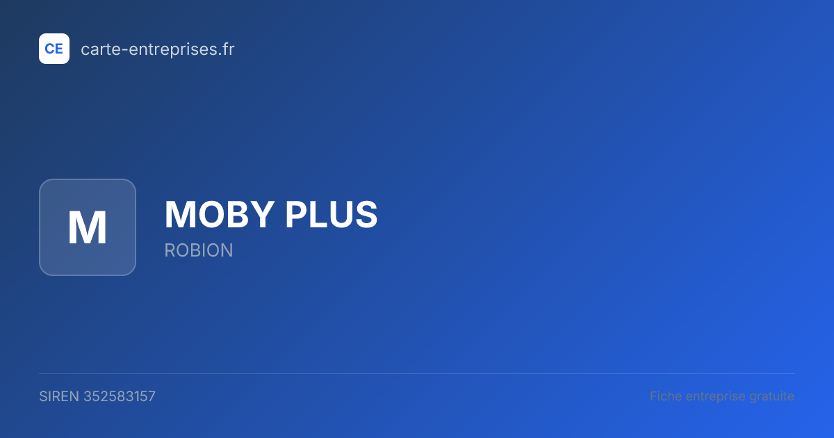MOBY PLUS — 352583157 — fiche entreprise