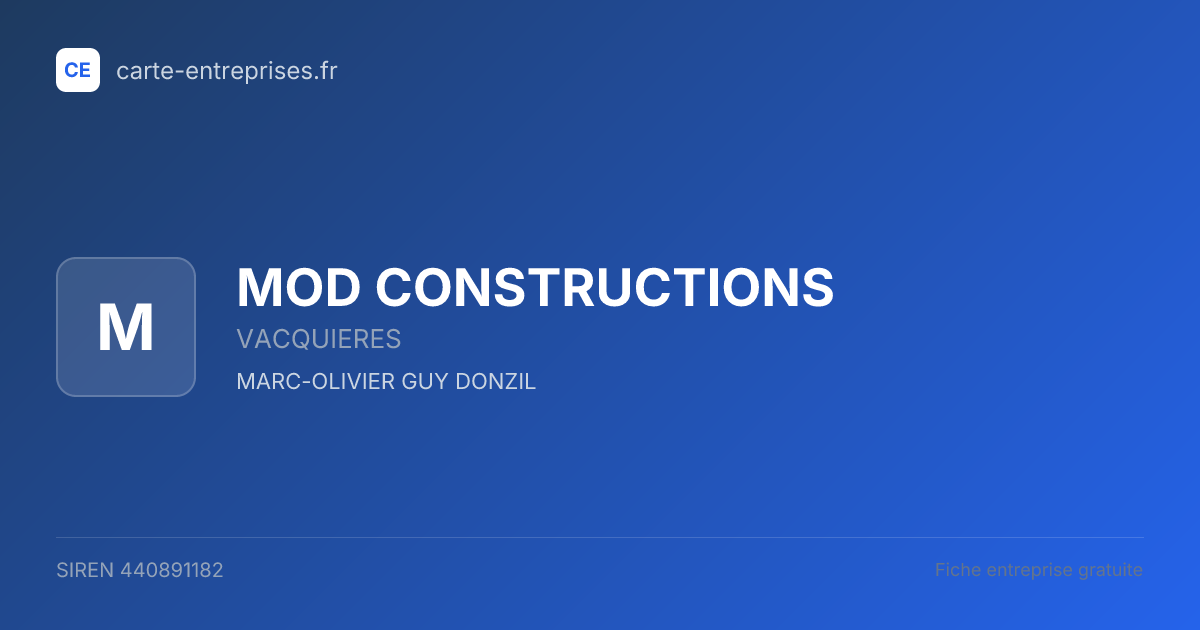 MOD CONSTRUCTIONS — 440891182 — fiche entreprise