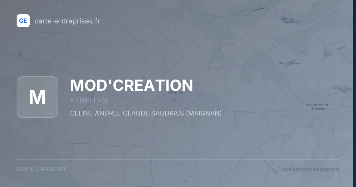 MOD'CREATION — 499080901 — fiche entreprise