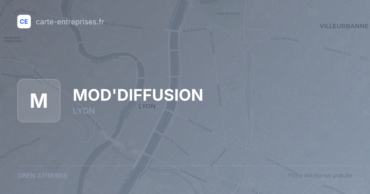 MOD'DIFFUSION — 331181669 — fiche entreprise
