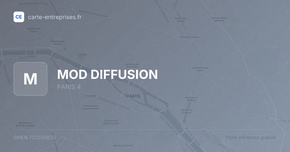 MOD DIFFUSION — 722020633 — fiche entreprise