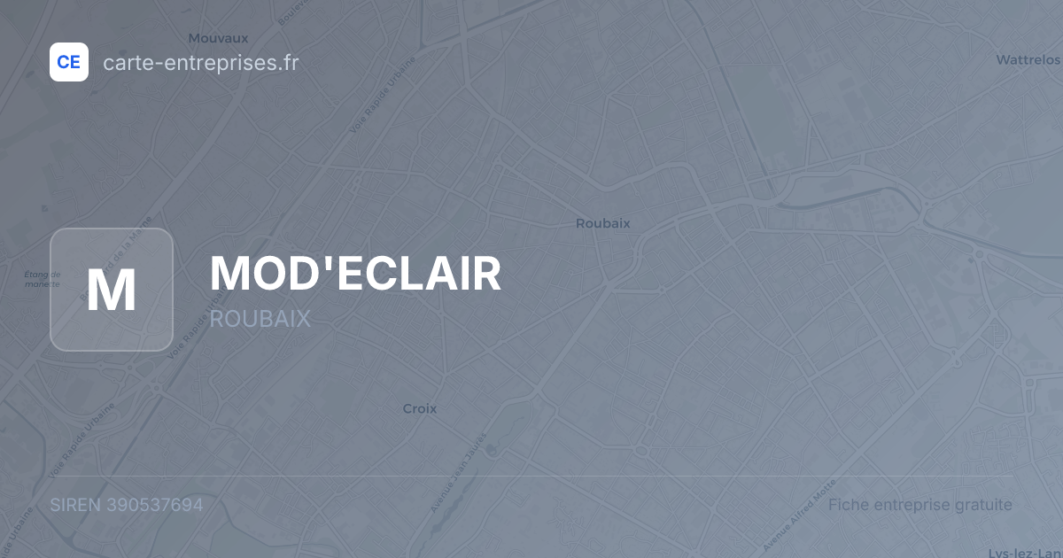 MOD'ECLAIR — 390537694 — fiche entreprise
