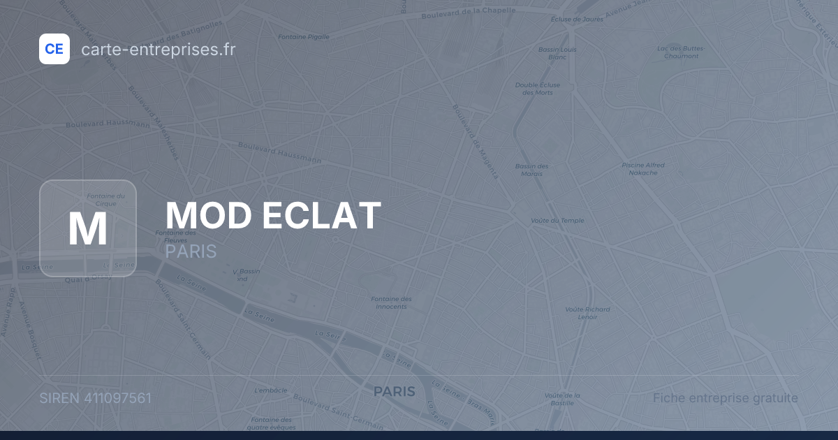 MOD ECLAT — 411097561 — fiche entreprise