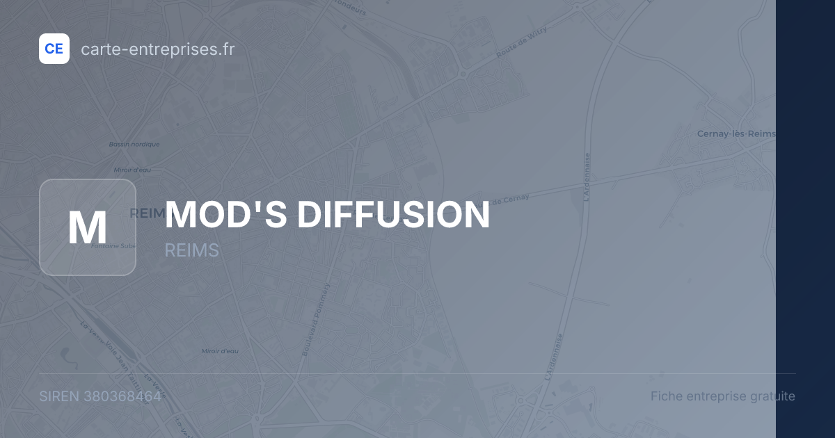 MOD'S DIFFUSION — 380368464 — fiche entreprise
