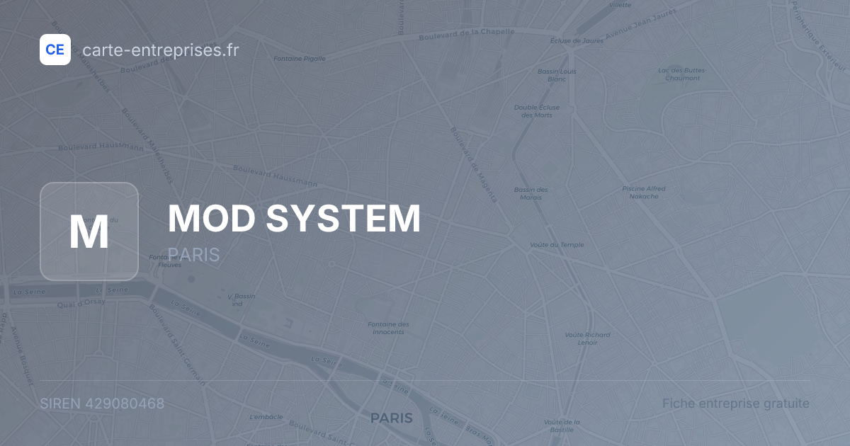 MOD SYSTEM — 429080468 — fiche entreprise