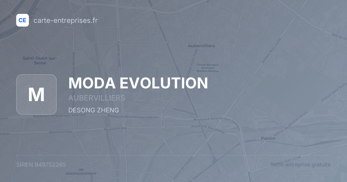 MODA EVOLUTION — 949752265 — fiche entreprise