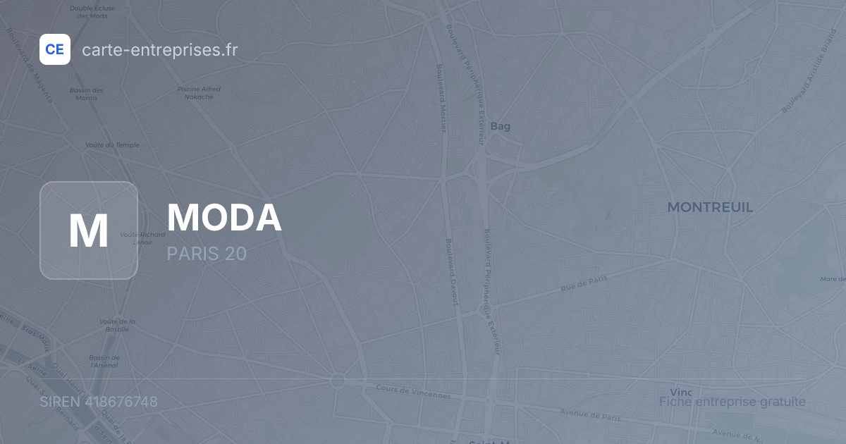 MODA — 418676748 — fiche entreprise