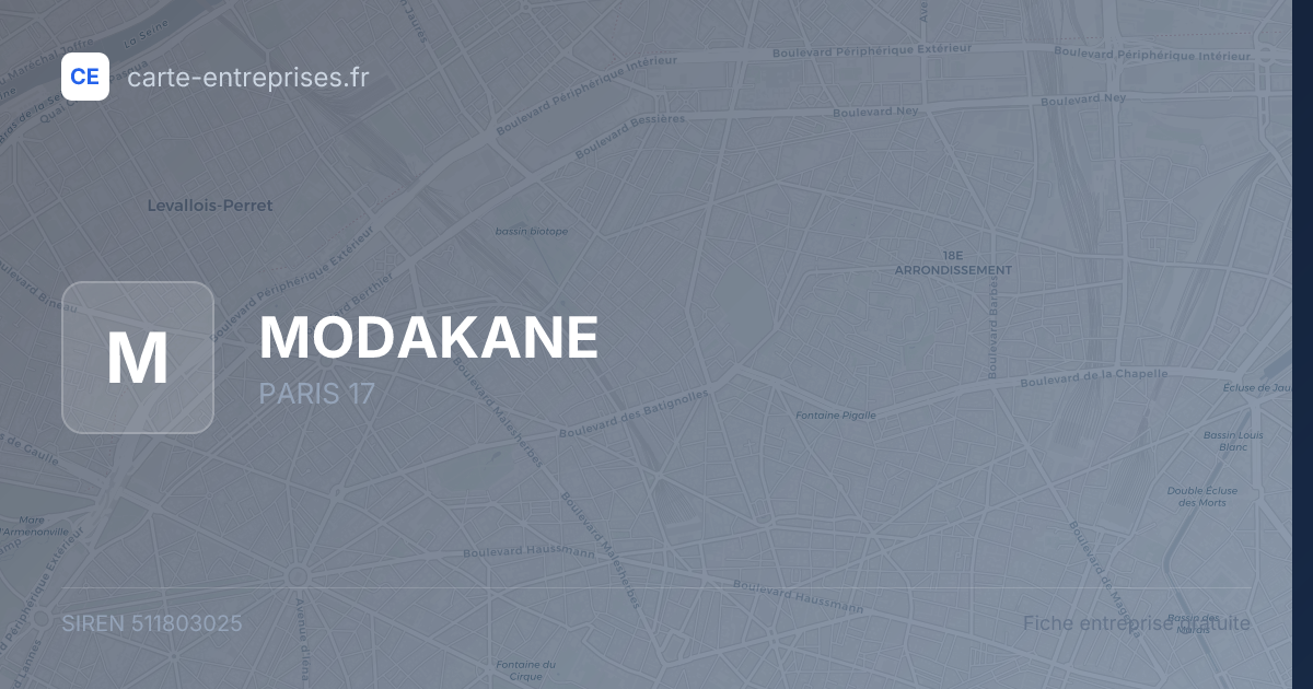 MODAKANE — 511803025 — fiche entreprise