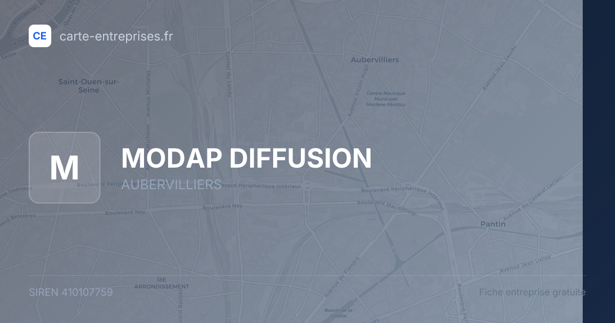 MODAP DIFFUSION — 410107759 — fiche entreprise