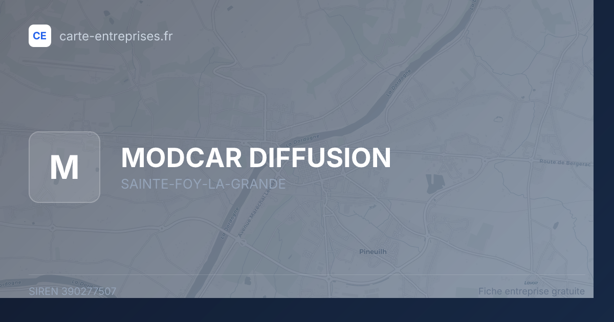 MODCAR DIFFUSION — 390277507 — fiche entreprise