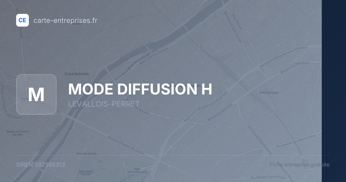 MODE DIFFUSION H — 382585313 — fiche entreprise