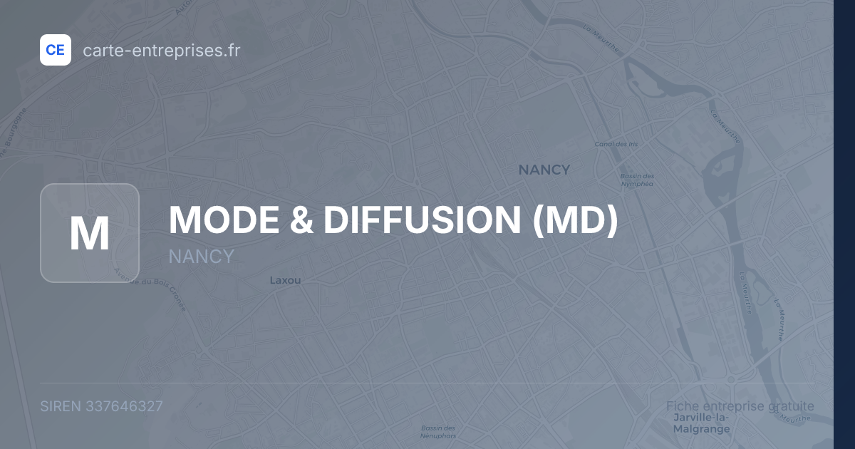 MODE & DIFFUSION (MD) — 337646327 — fiche entreprise