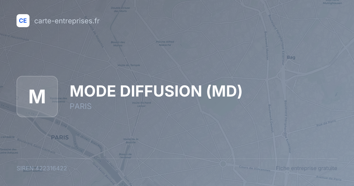 MODE DIFFUSION (MD) — 422316422 — fiche entreprise