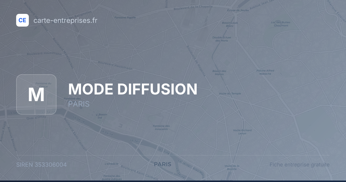 MODE DIFFUSION — 353306004 — fiche entreprise