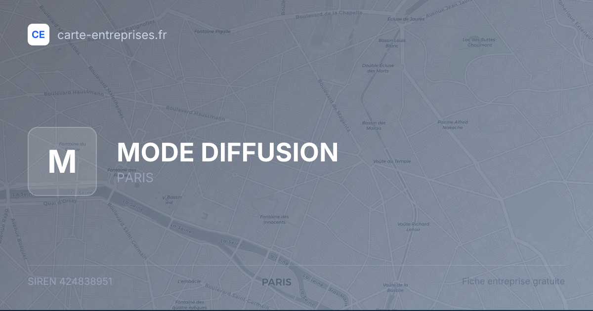 MODE DIFFUSION — 424838951 — fiche entreprise