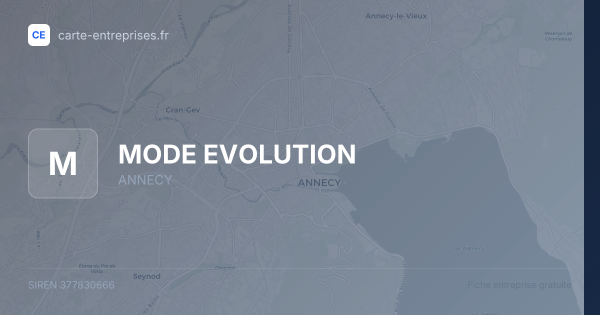 MODE EVOLUTION — 377830666 — fiche entreprise