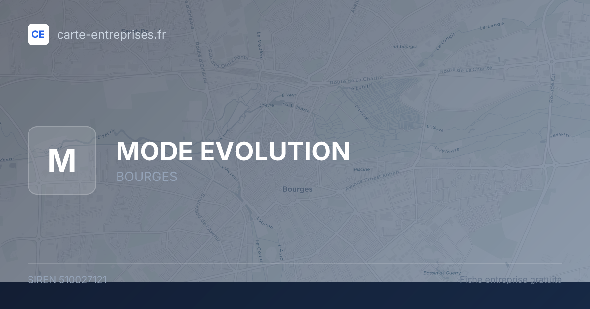 MODE EVOLUTION — 510027121 — fiche entreprise