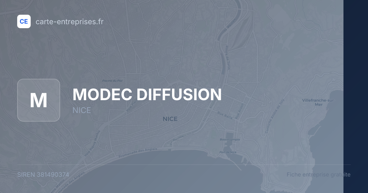 MODEC DIFFUSION — 381490374 — fiche entreprise