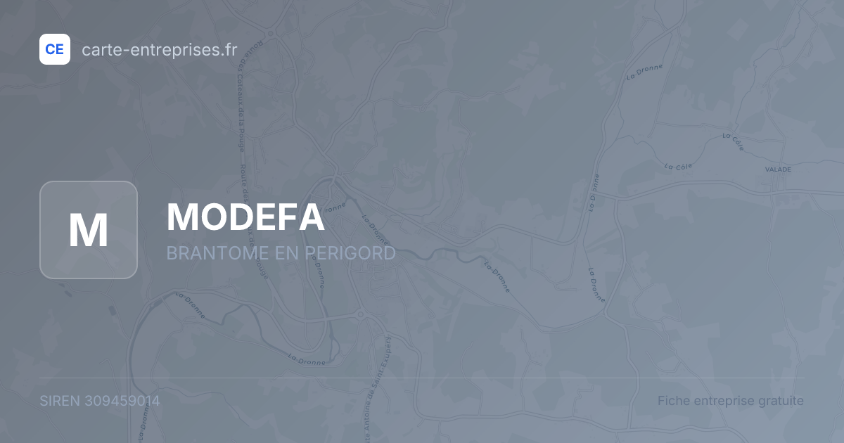MODEFA — 309459014 — fiche entreprise