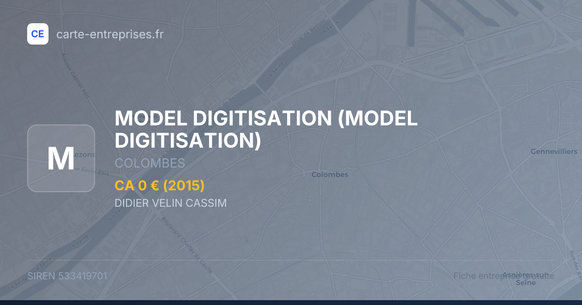 MODEL DIGITISATION — 533419701 — fiche entreprise