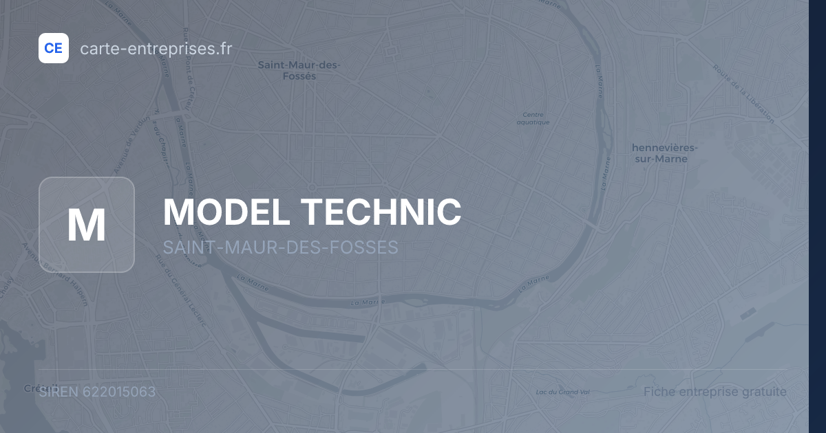 MODEL TECHNIC — 622015063 — fiche entreprise