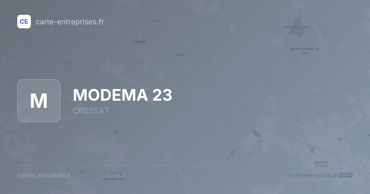 MODEMA 23 — 388381683 — fiche entreprise
