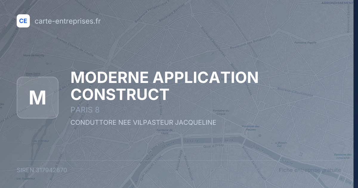 MODERNE APPLICATION CONSTRUCT — 317942670 — fiche entreprise