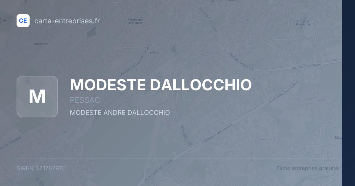 MODESTE DALLOCCHIO — 321787970 — fiche entreprise