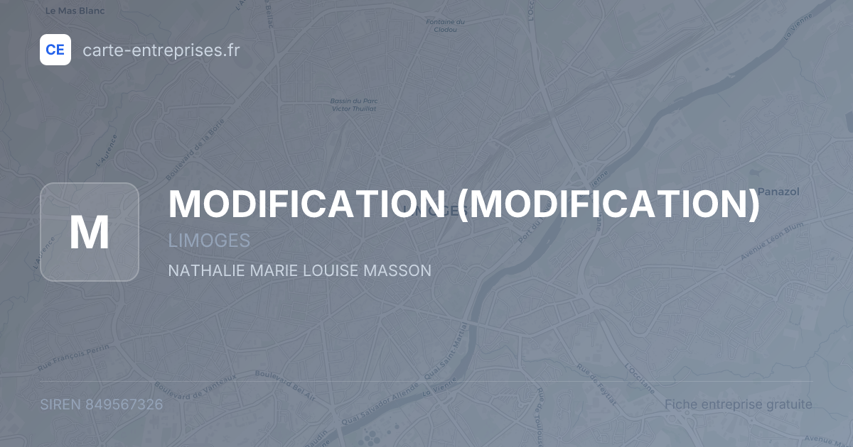 MODIFICATION — 849567326 — fiche entreprise