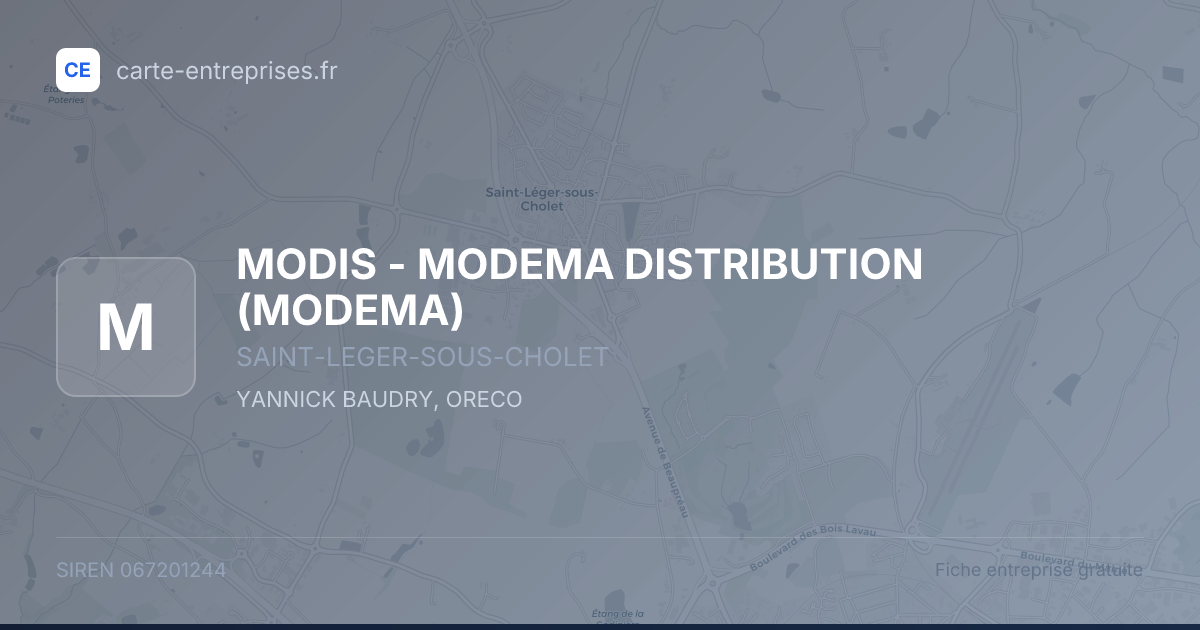 MODIS - MODEMA DISTRIBUTION (MODEMA) — 067201244 — fiche entreprise