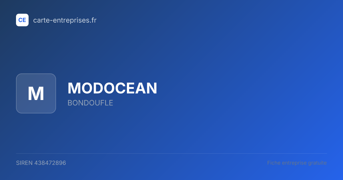 MODOCEAN — 438472896 — fiche entreprise