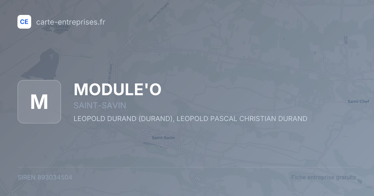 MODULE'O — 893034504 — fiche entreprise