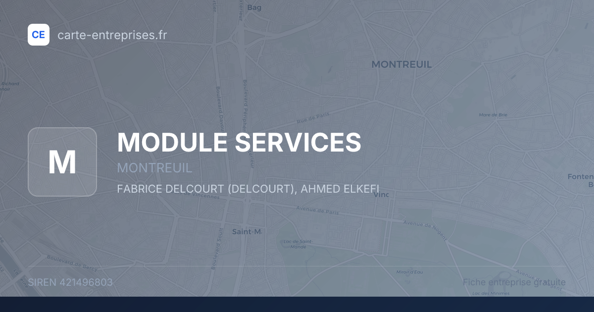 MODULE SERVICES — 421496803 — fiche entreprise